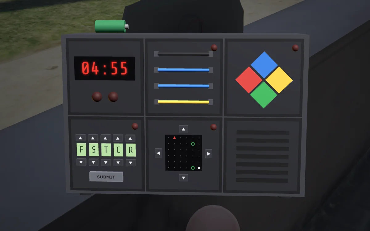 Front of the bomb with six modules